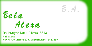 bela alexa business card