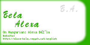 bela alexa business card